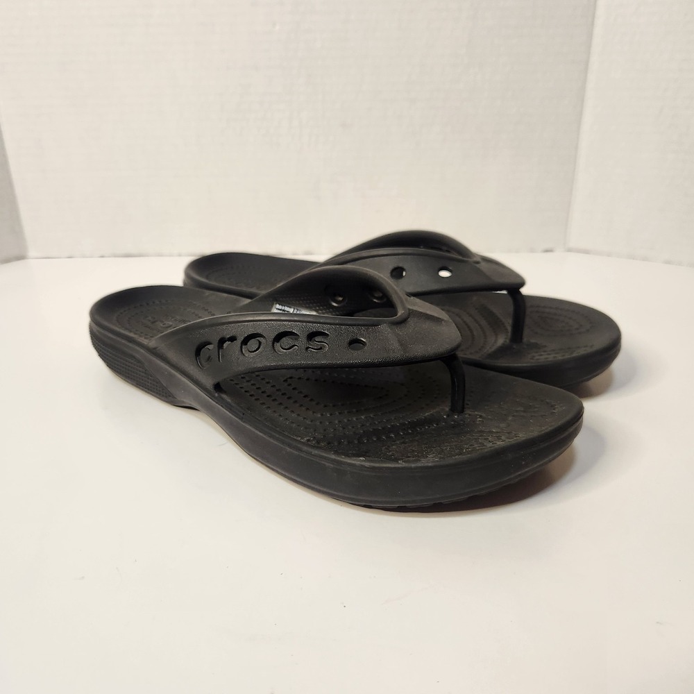 Crocs Unisex-Adult Classic Thong Flip Flops Black US Men's 7 Women's 9